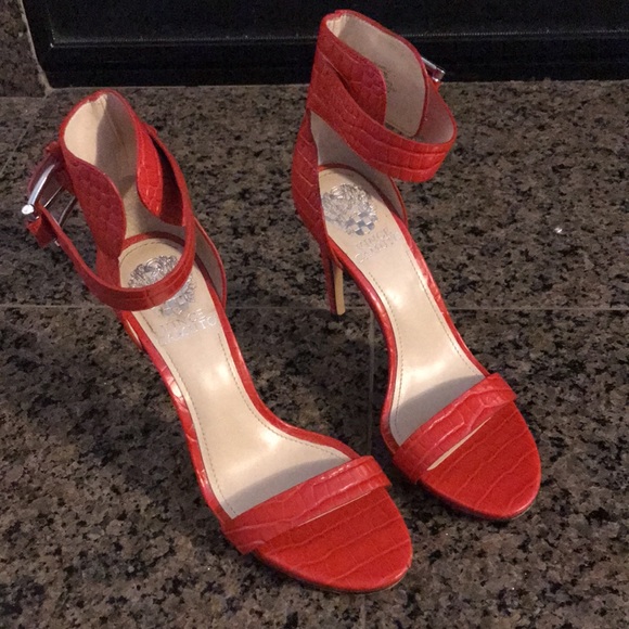 Vince Camuto Red Strappy Ankle Heels size 6 - Picture 2 of 6